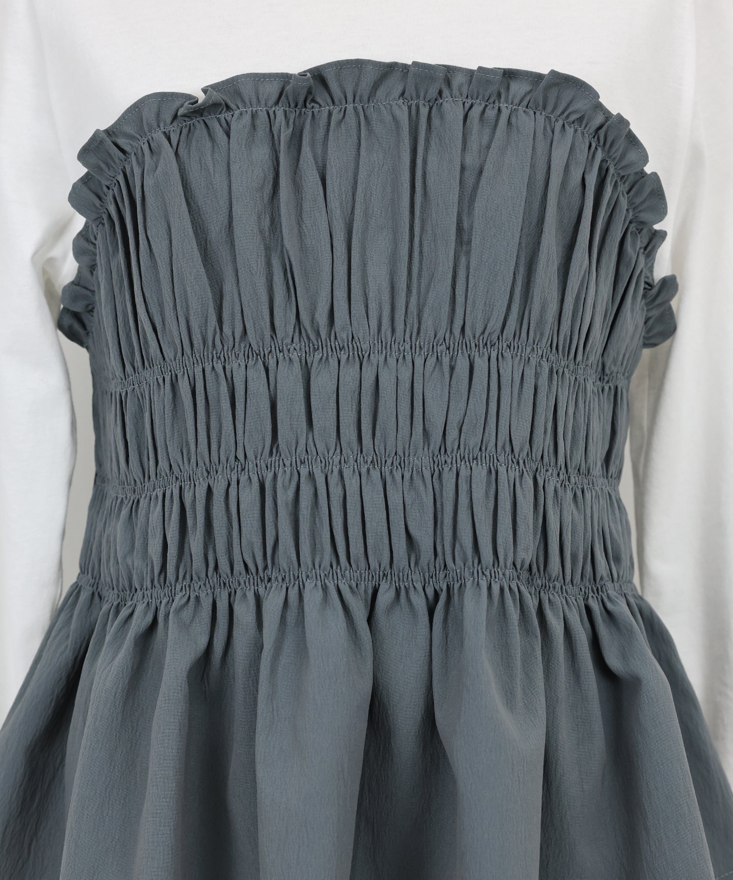 【TIME SALE】シャーリングビスチェドッキングカットソー【ネコポス】