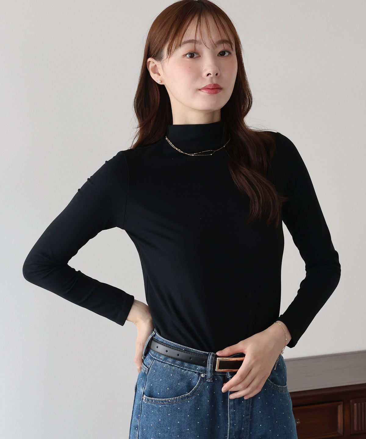 モックネックロングTシャツ【メール便】