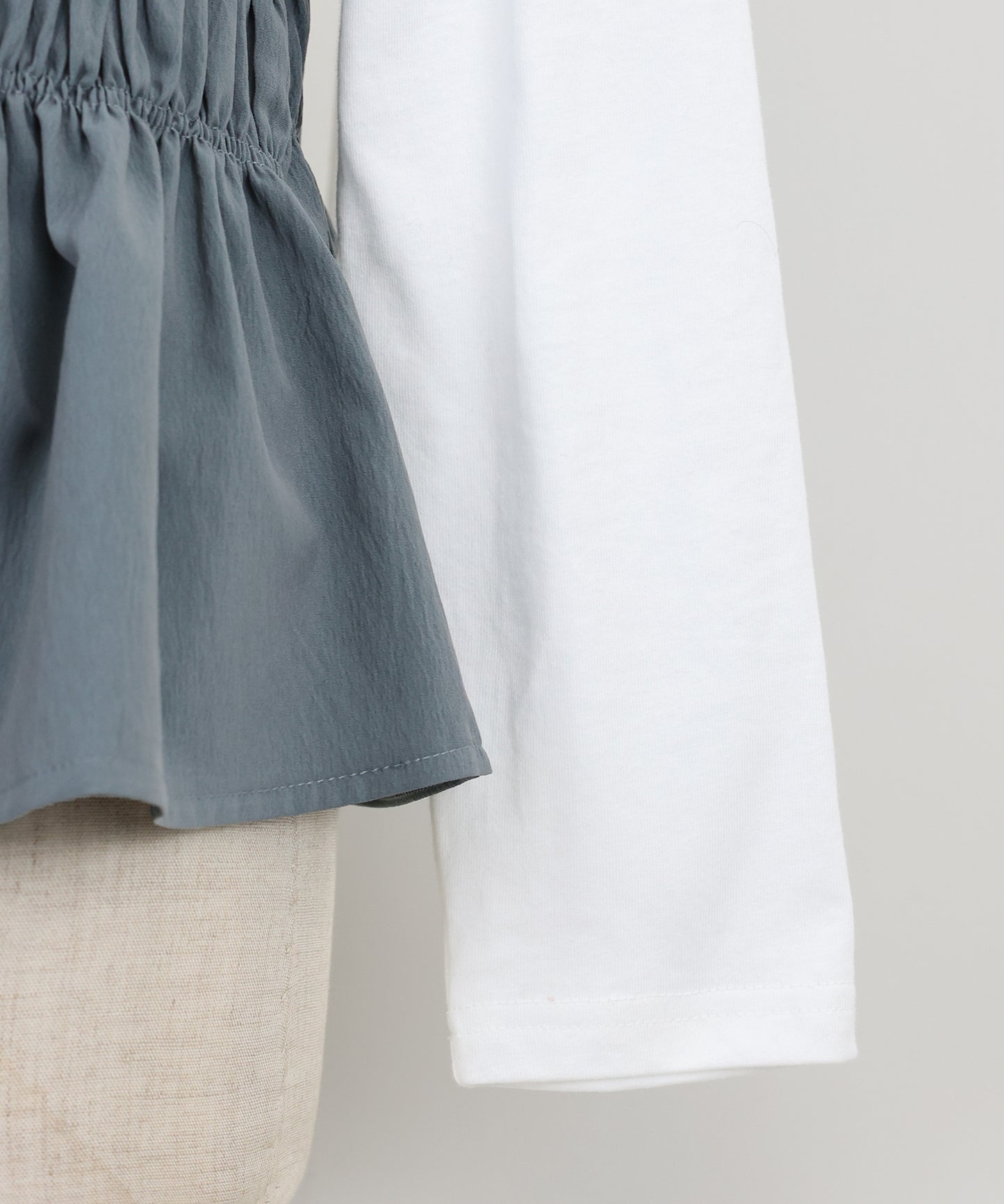 【TIME SALE】シャーリングビスチェドッキングカットソー【ネコポス】