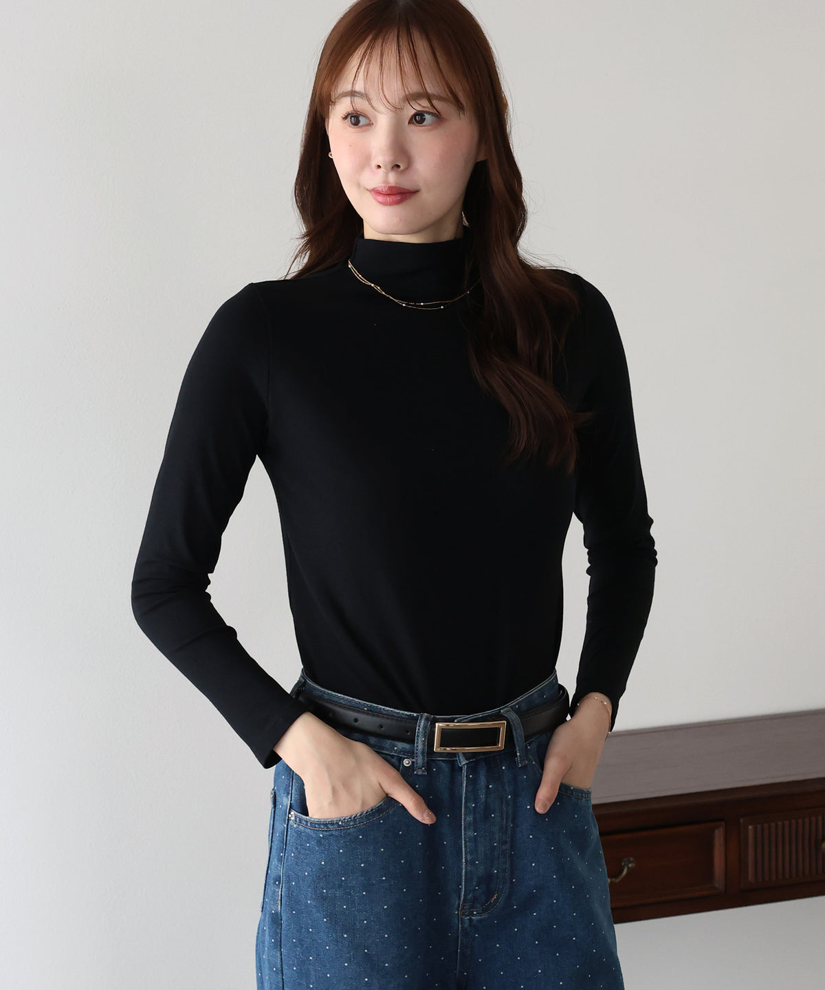 モックネックロングTシャツ【メール便】