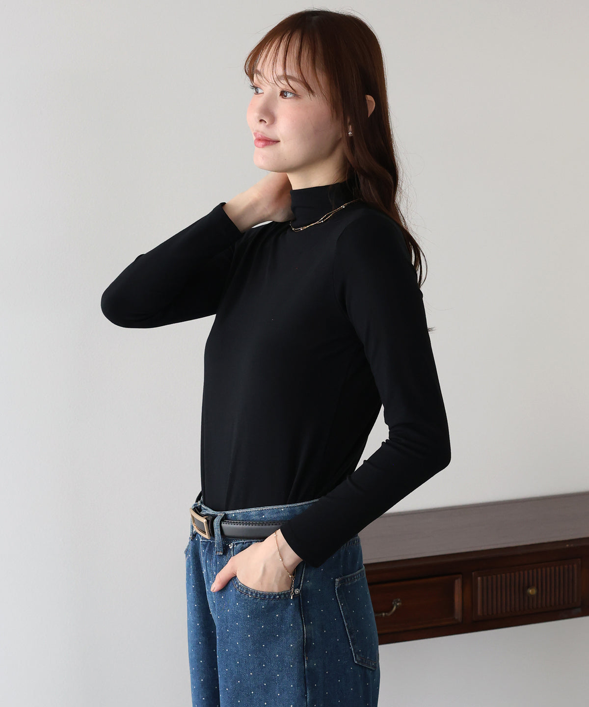 モックネックロングTシャツ【メール便】