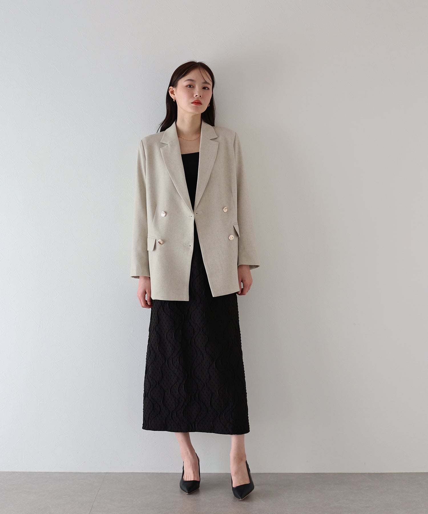 美品　YVES SAINT LAURENT 　ニット　ダブルジャケット　金ボタン Yves Saint Laurent - 【イブサンローラン】ノーカラー