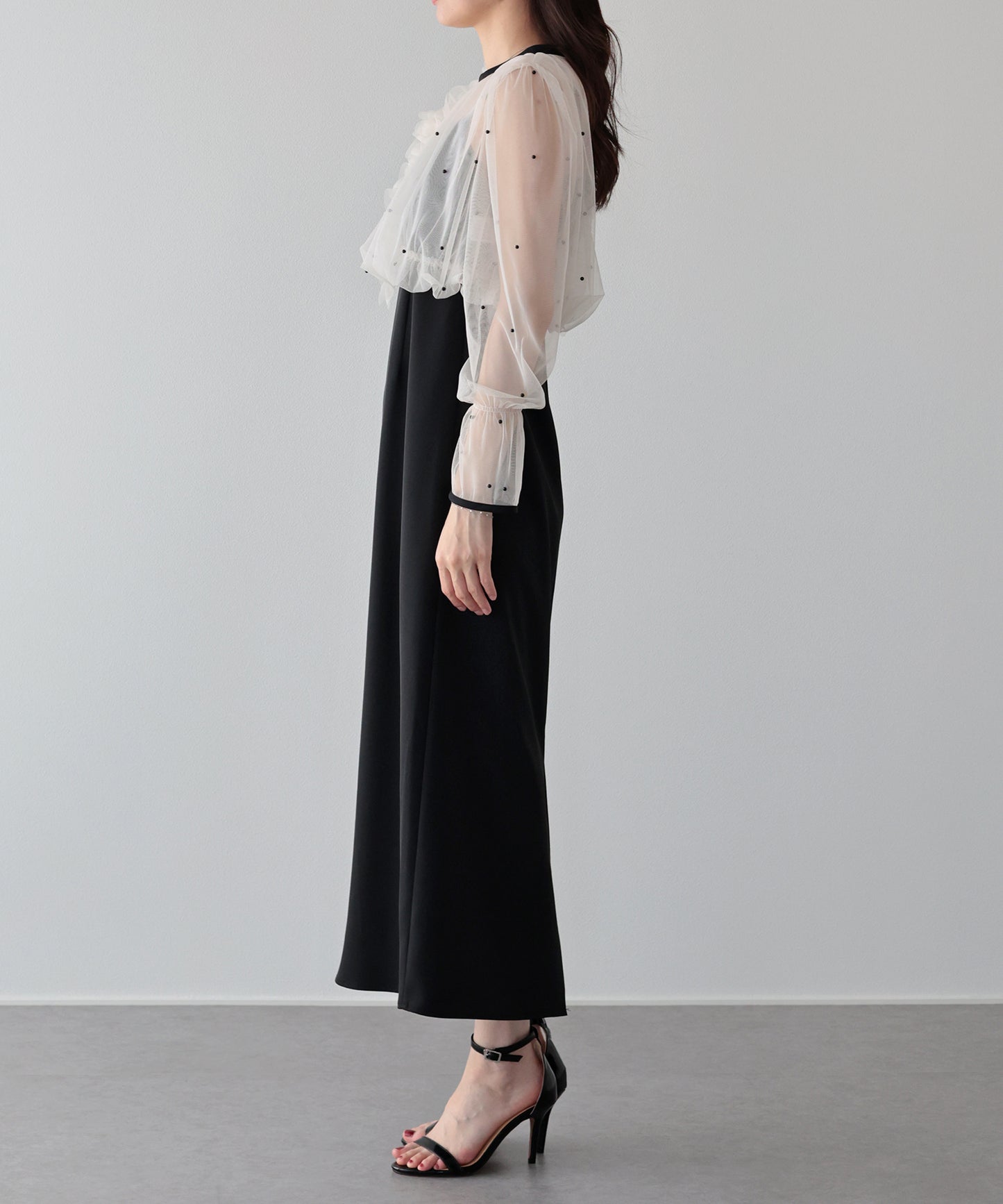 【早割5％OFF】パールブラウスセットドレス