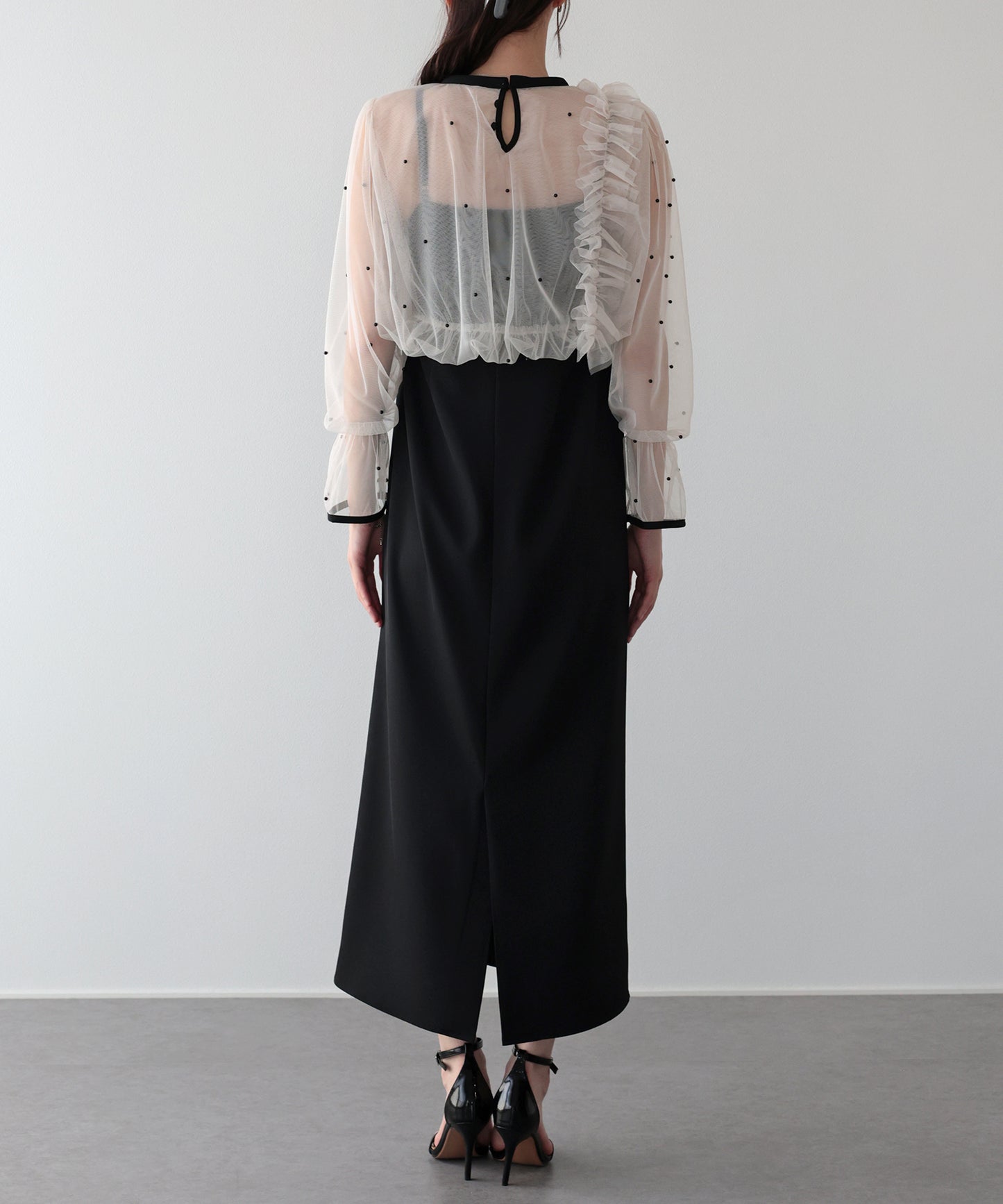 【早割5％OFF】パールブラウスセットドレス
