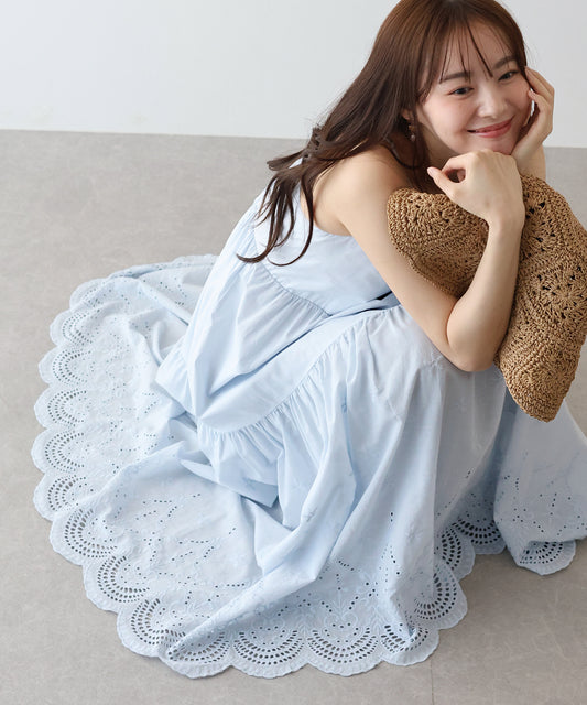 【TIME SALE】選べる丈・コットンレースキャミワンピース