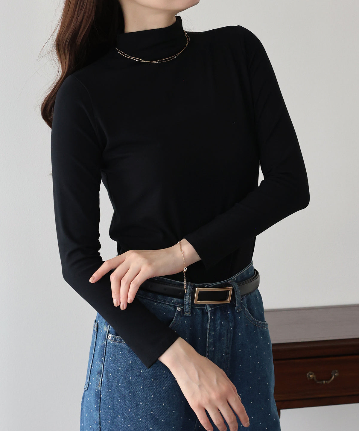 モックネックロングTシャツ【メール便】