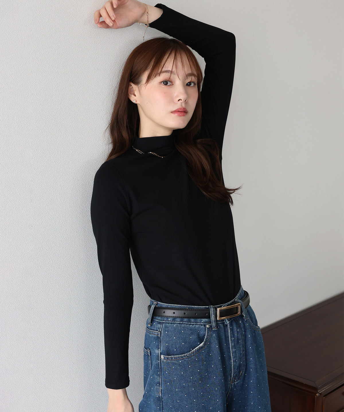 モックネックロングTシャツ【メール便】