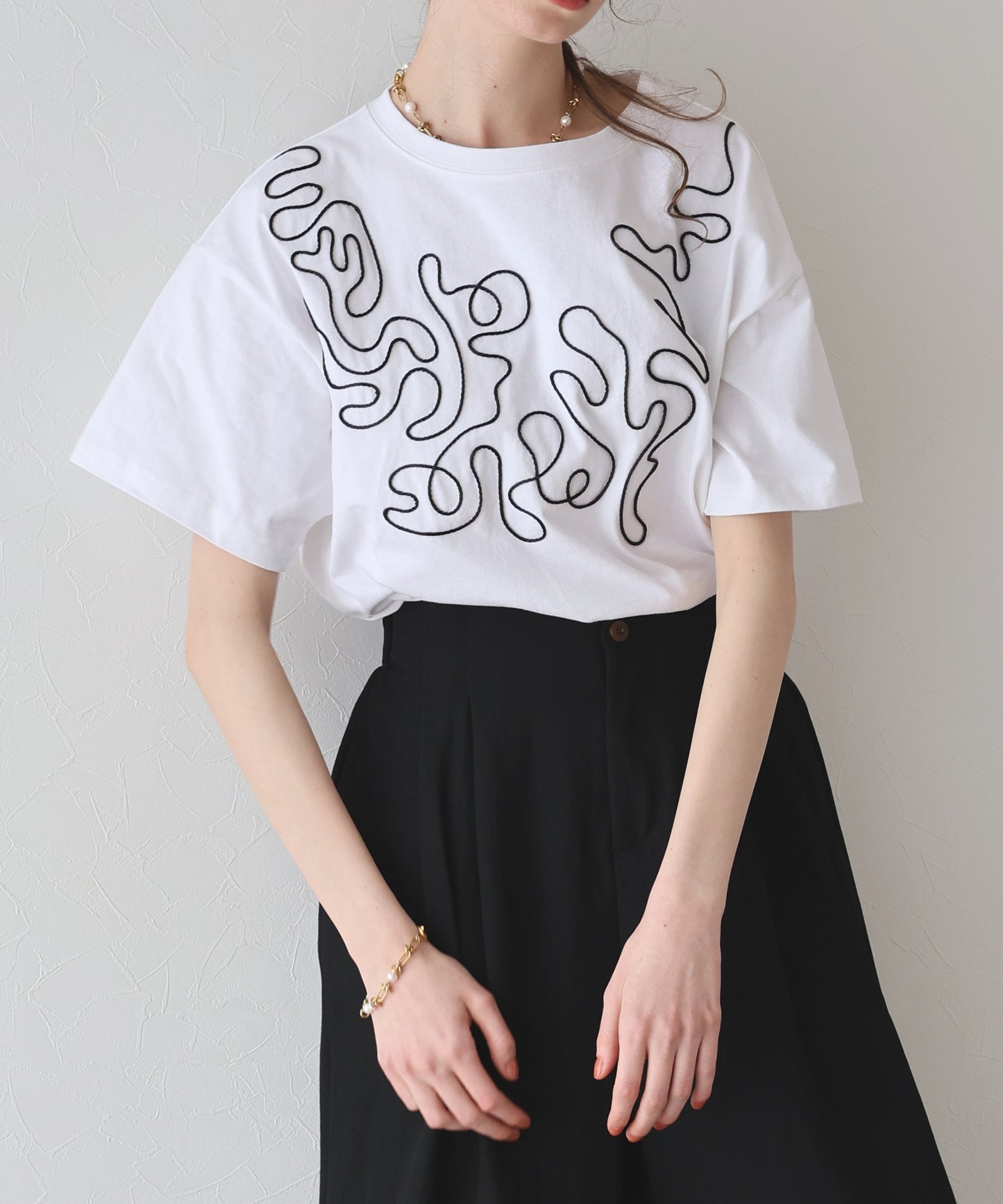 【SALE】コード刺繍Ｔシャツ【ネコポス】[J by blue]