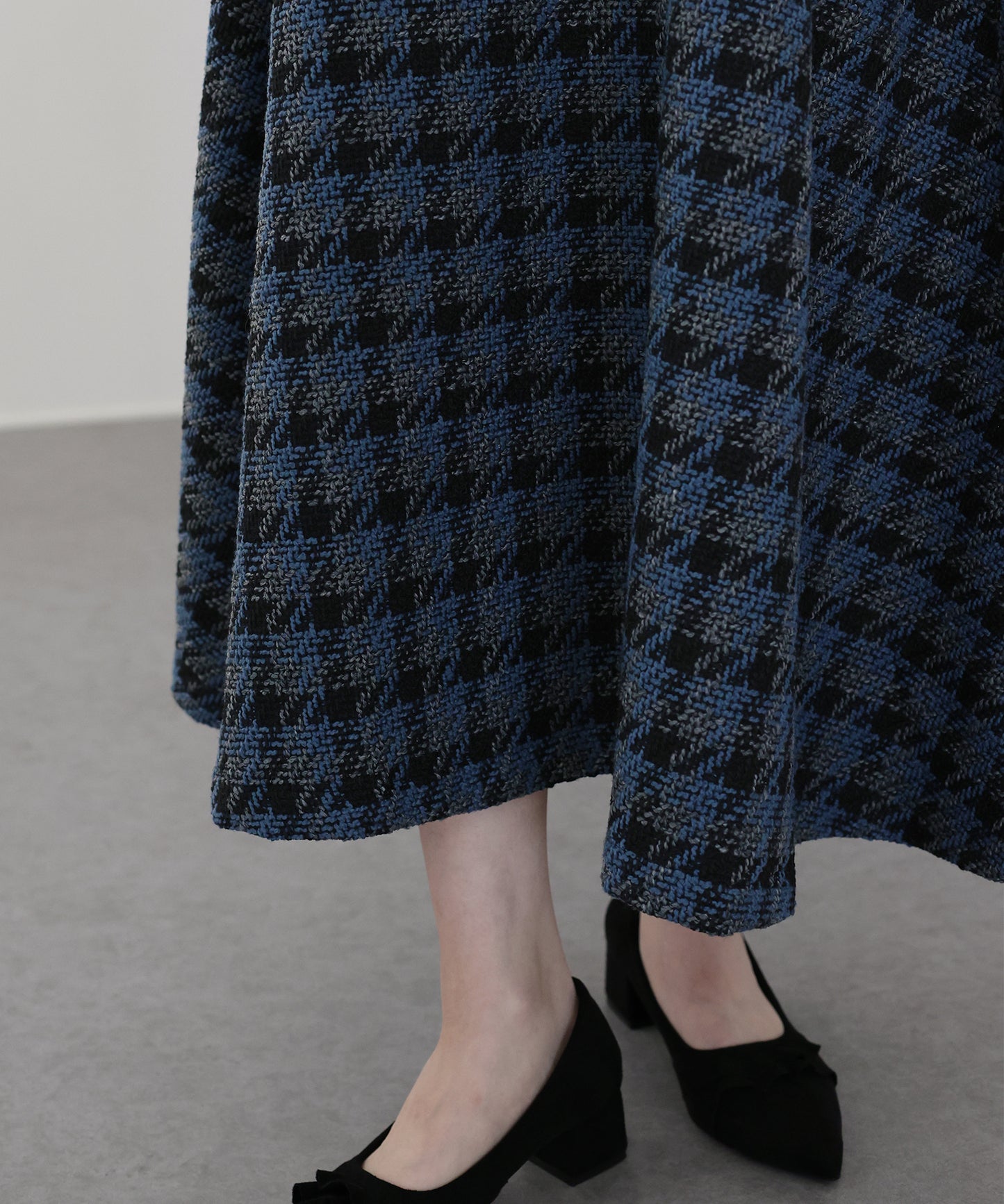 【早割5％OFF】ツイードチェックフレアスカート