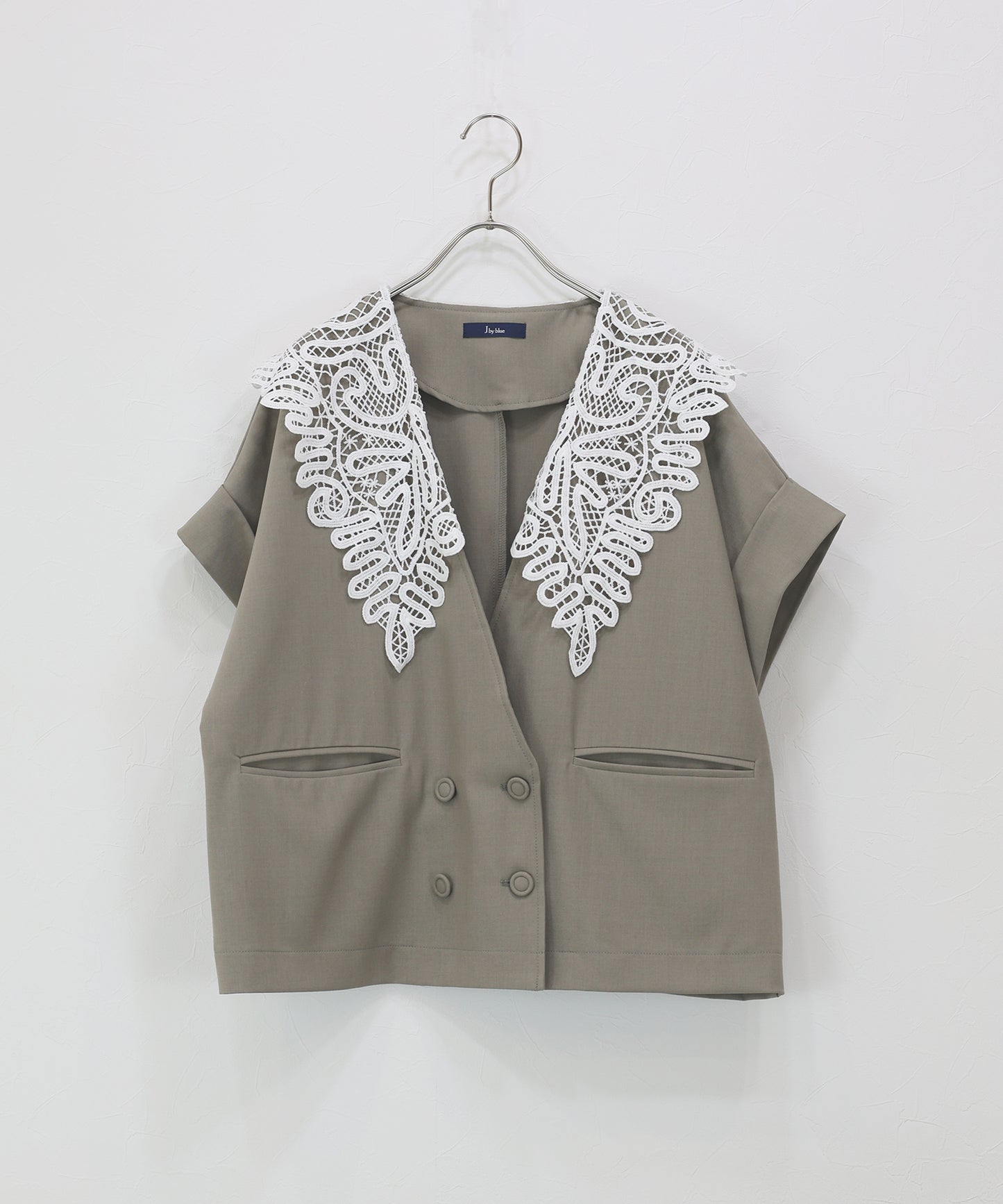 【早割5％OFF】レースビッグカラージャケット