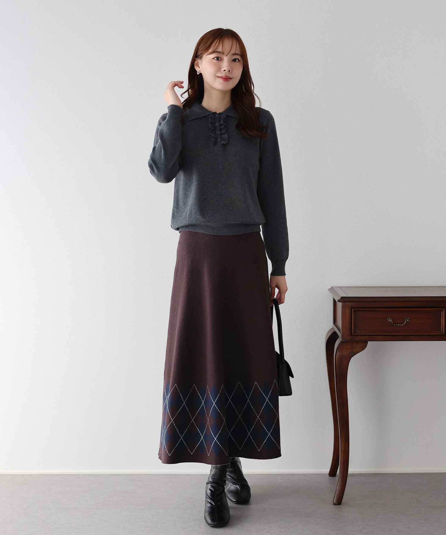 チェック柄ニットスカート – BLUE ONLINE