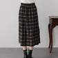 細プリーツチェックスカート