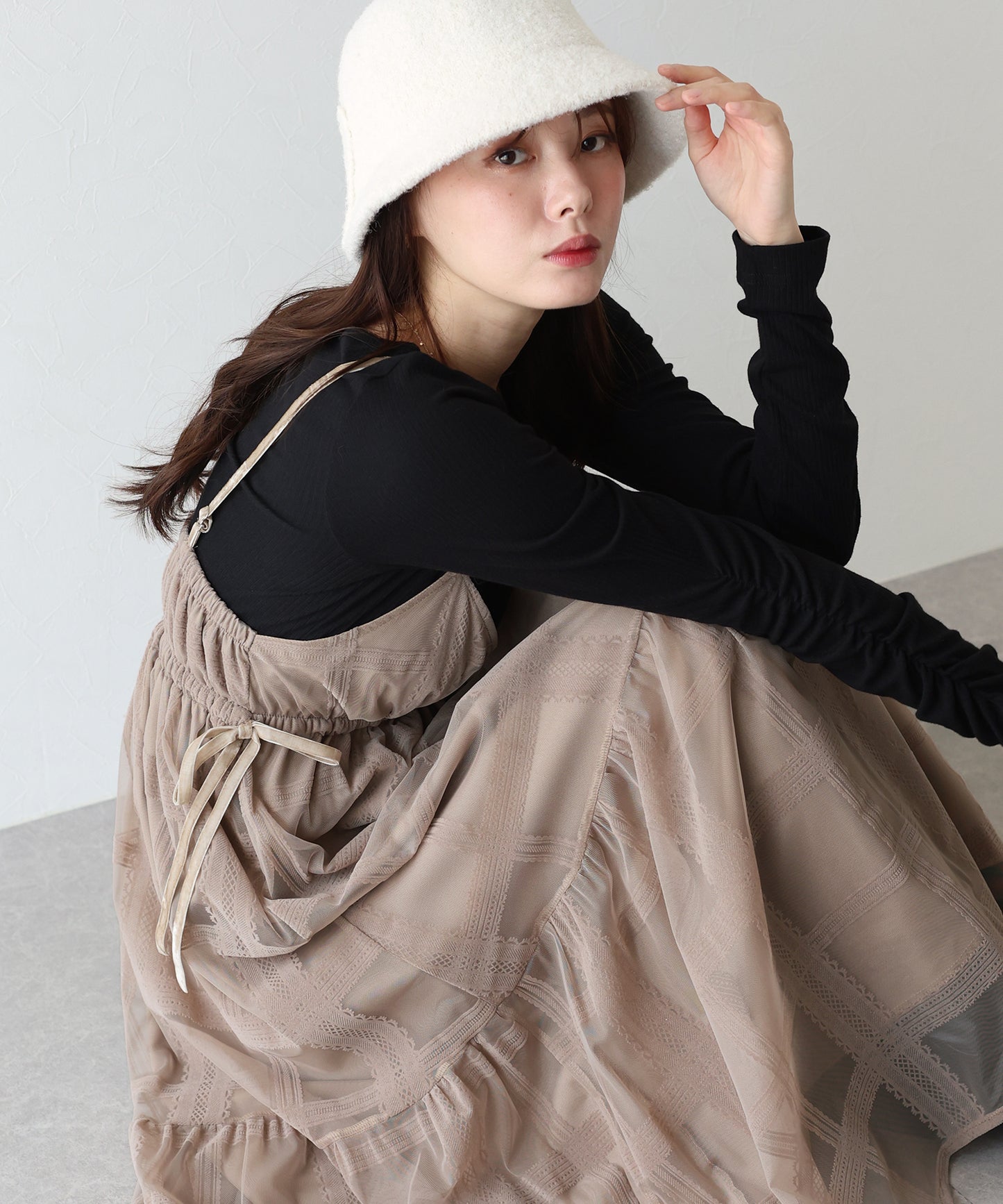 【早割5％OFF】フロッキーチェックキャミワンピース