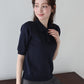 【早割5％OFF】フロントフリルポロニット