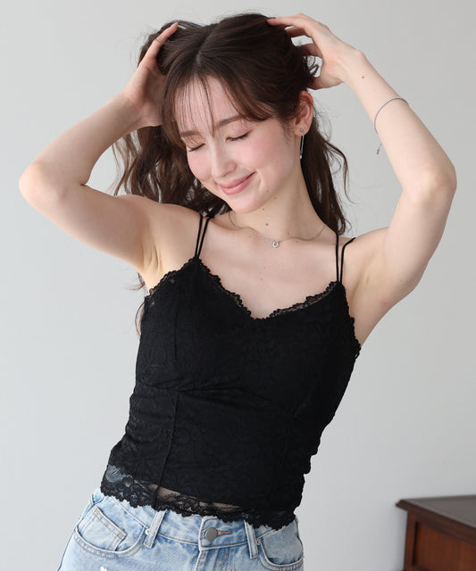【早割5％OFF】カップ付きレースキャミソール【ネコポス】