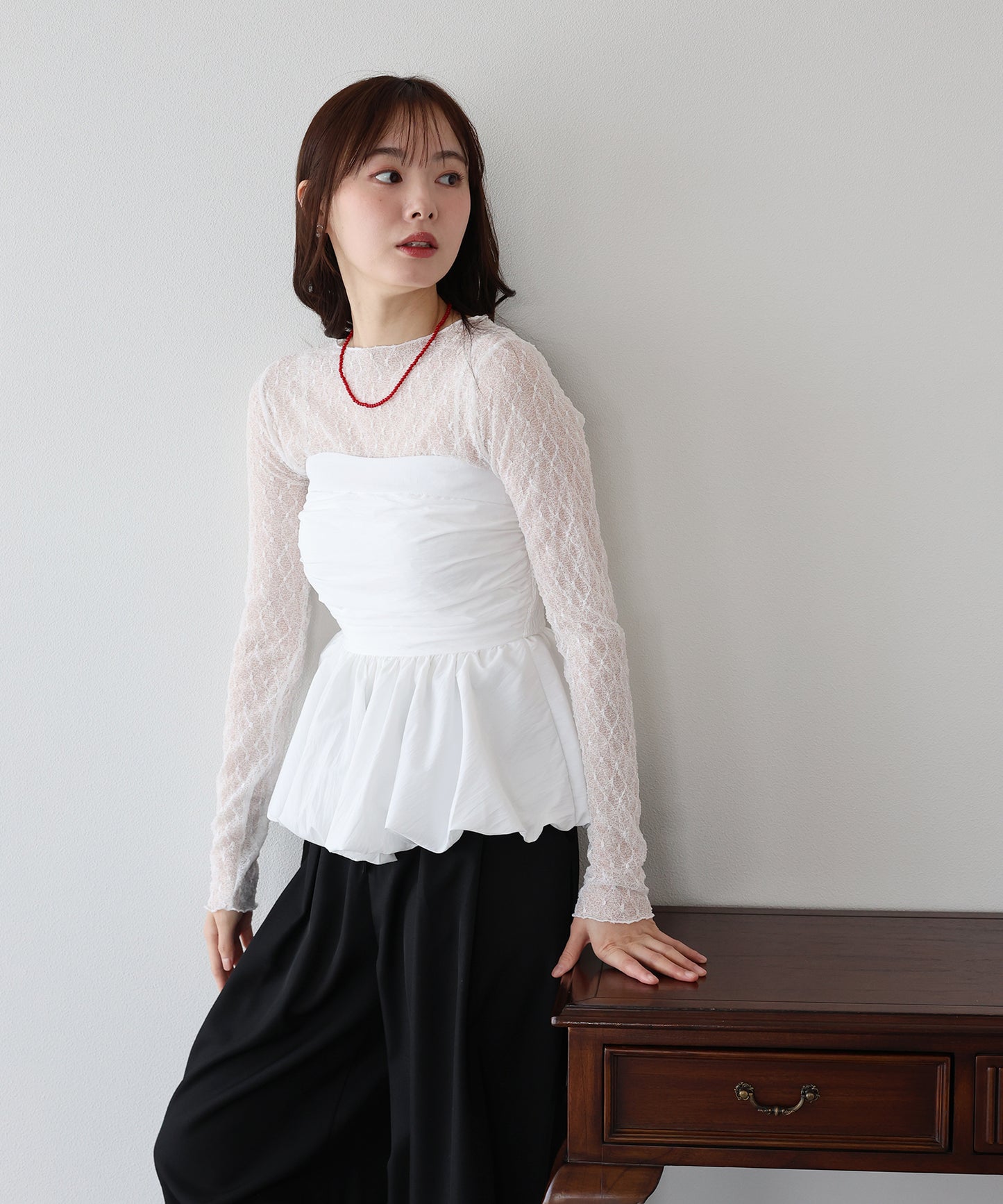 【早割5％OFF】ぽこぽこシアージャガードトップス【ネコポス】