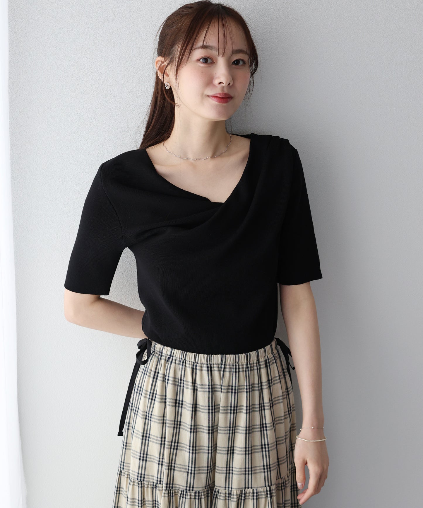 ドレープネックニット【ネコポス】