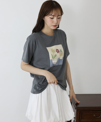 【SALE】フラワーアートTシャツ【ネコポス】