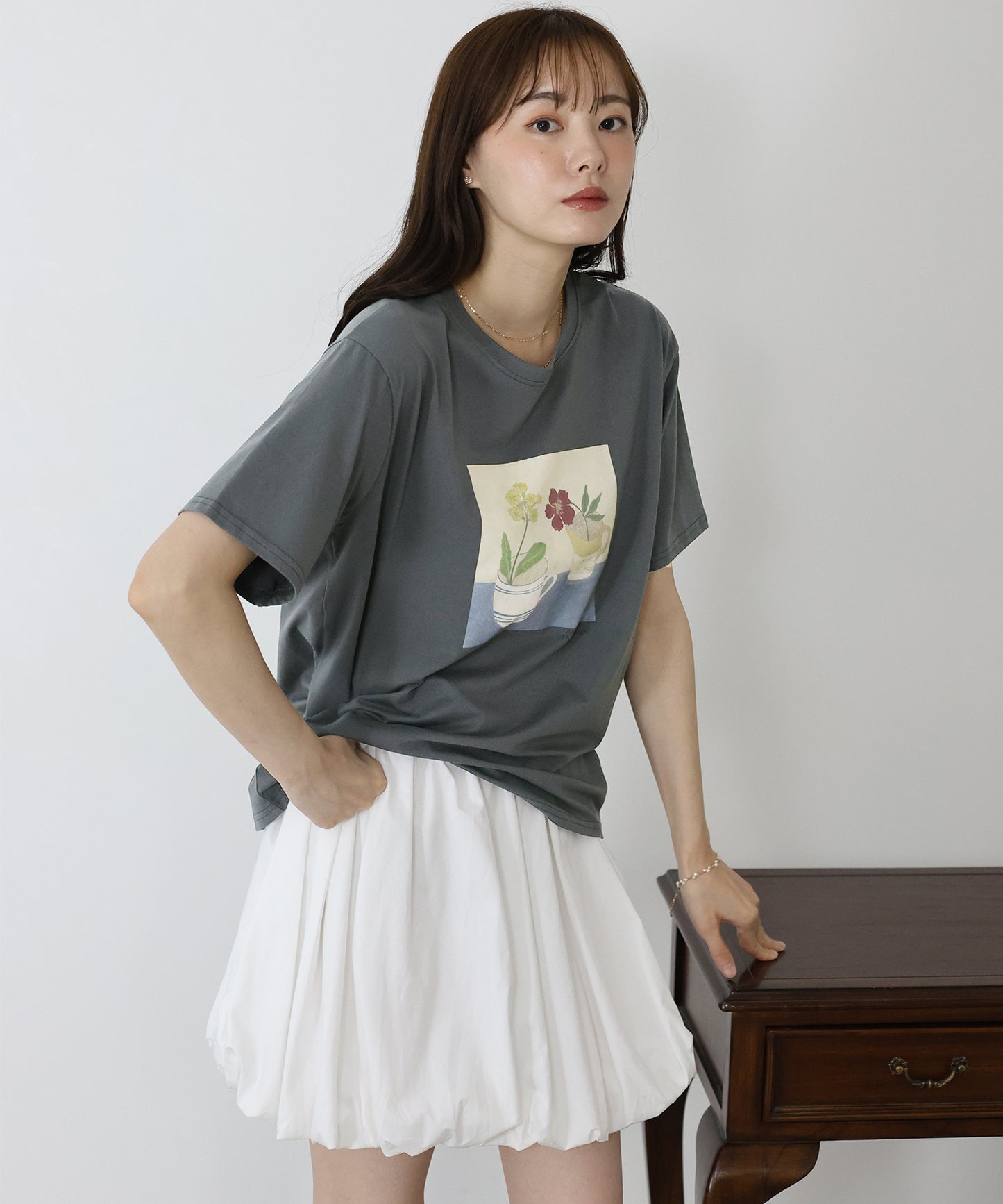 フラワーアートTシャツ【ネコポス】