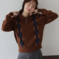 【早割5％OFF】アーガイルポロニット