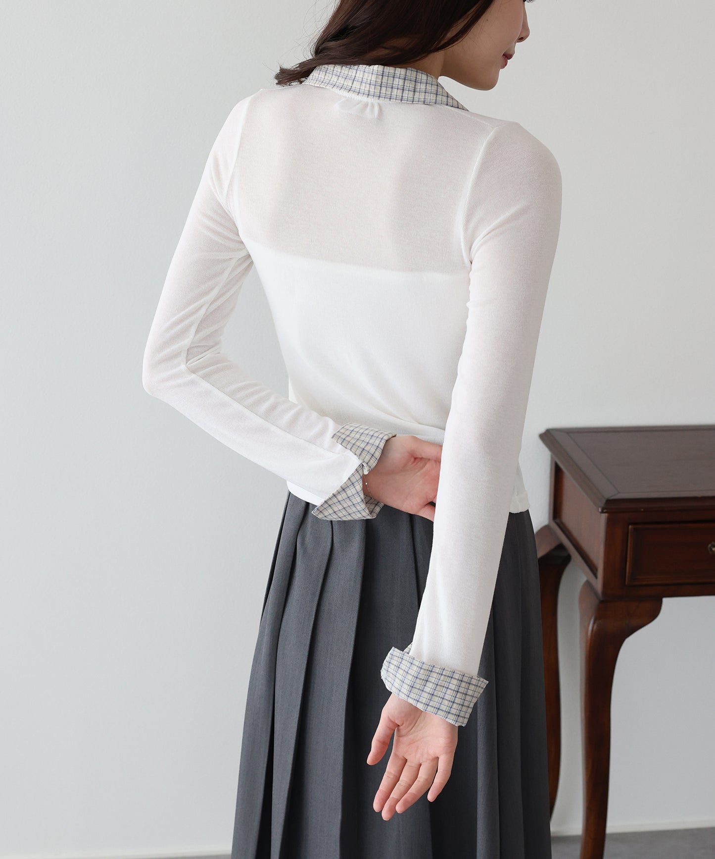 【早割5％OFF】チェックシャツドッキングカーディガン【ネコポス】