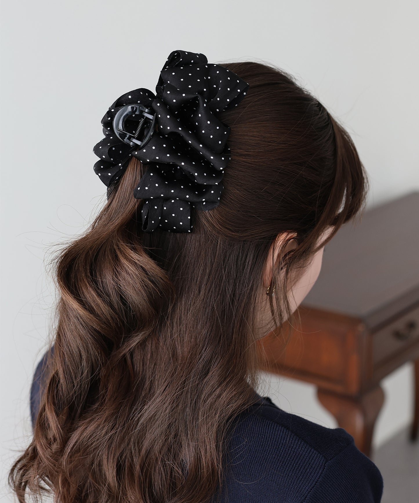 【早割5％OFF】ドットフリルバンスクリップ【ネコポス】