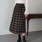 細プリーツチェックスカート