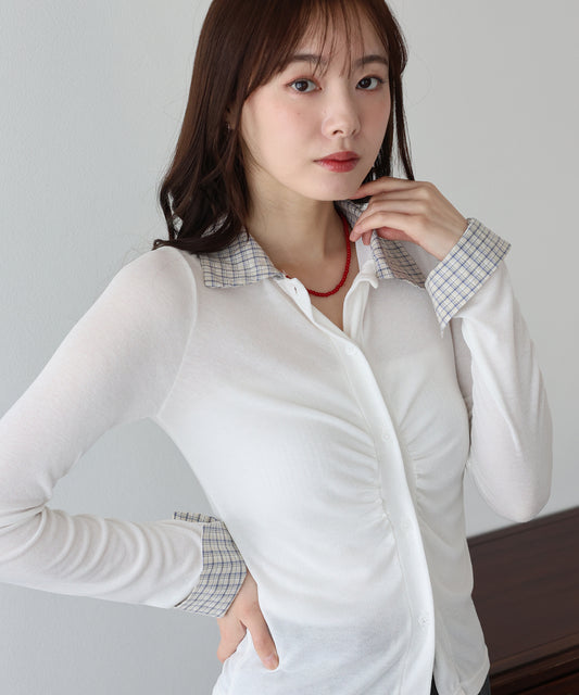 【早割5％OFF】チェックシャツドッキングカーディガン【ネコポス】