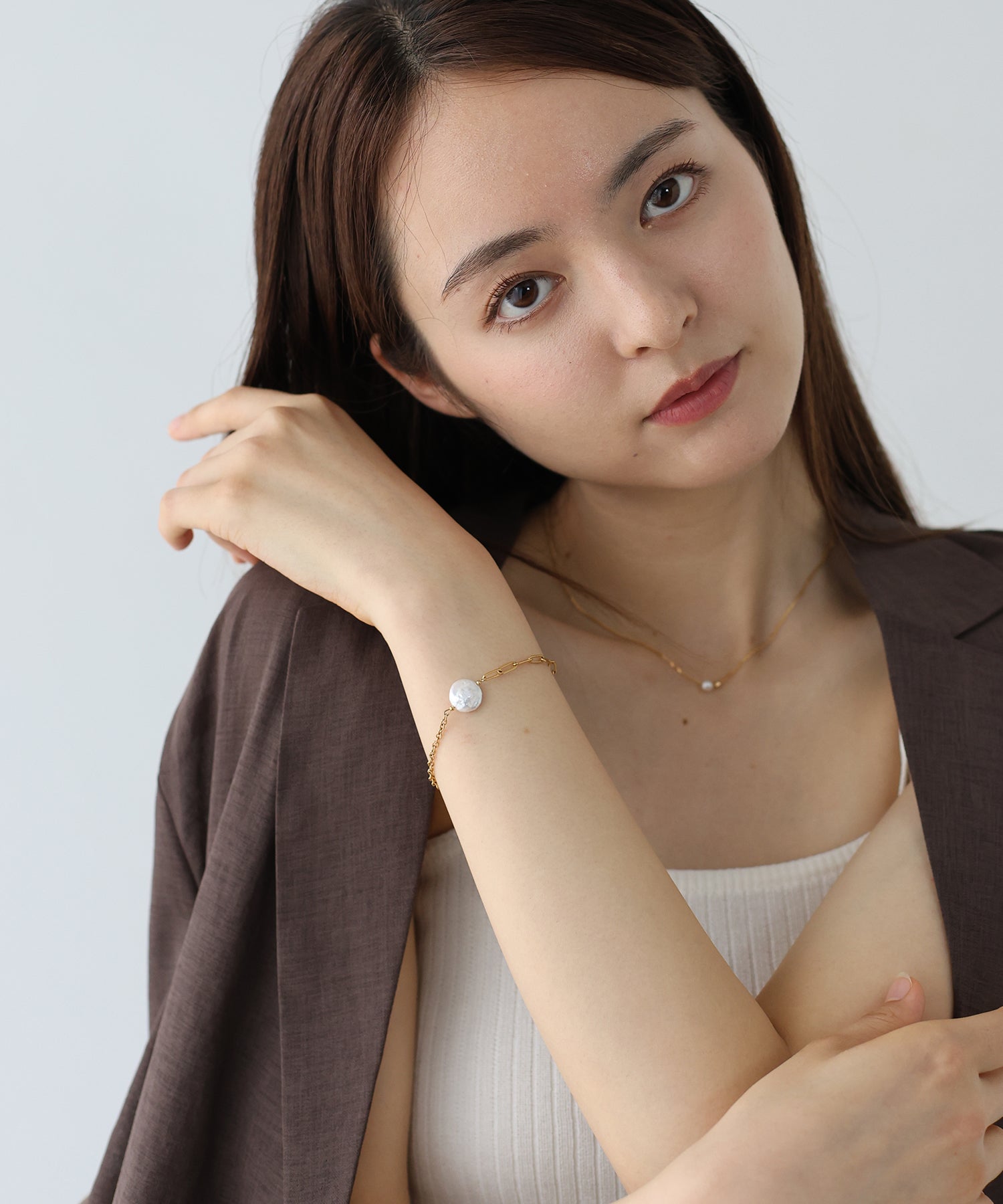 送料関税込み★Alemais★淡水パールをあしらったブレスレット 結婚式・お呼ばれブレスレット| 淡水パールブレスレット/RT44001
