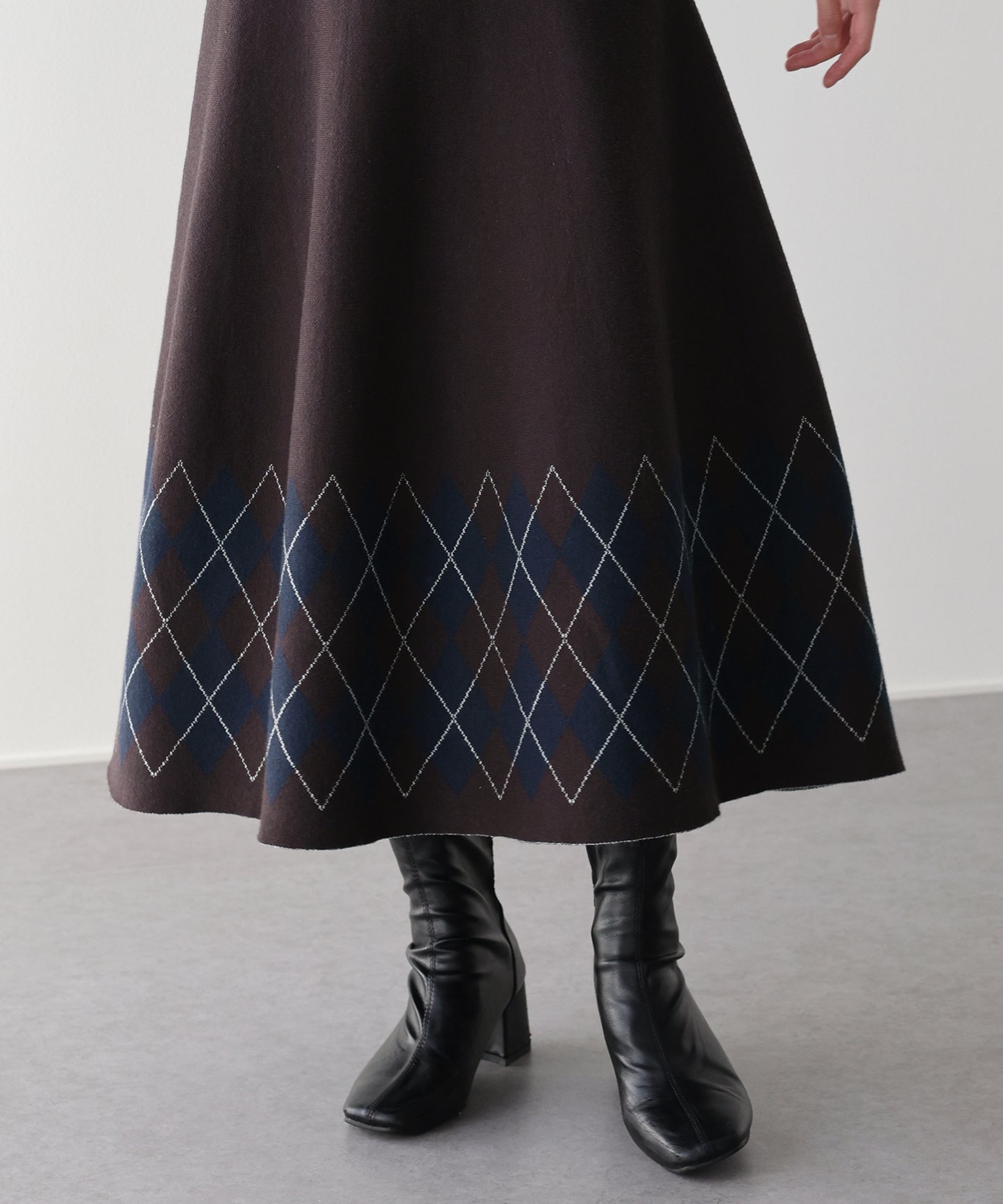 チェック柄ニットスカート