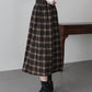 細プリーツチェックスカート