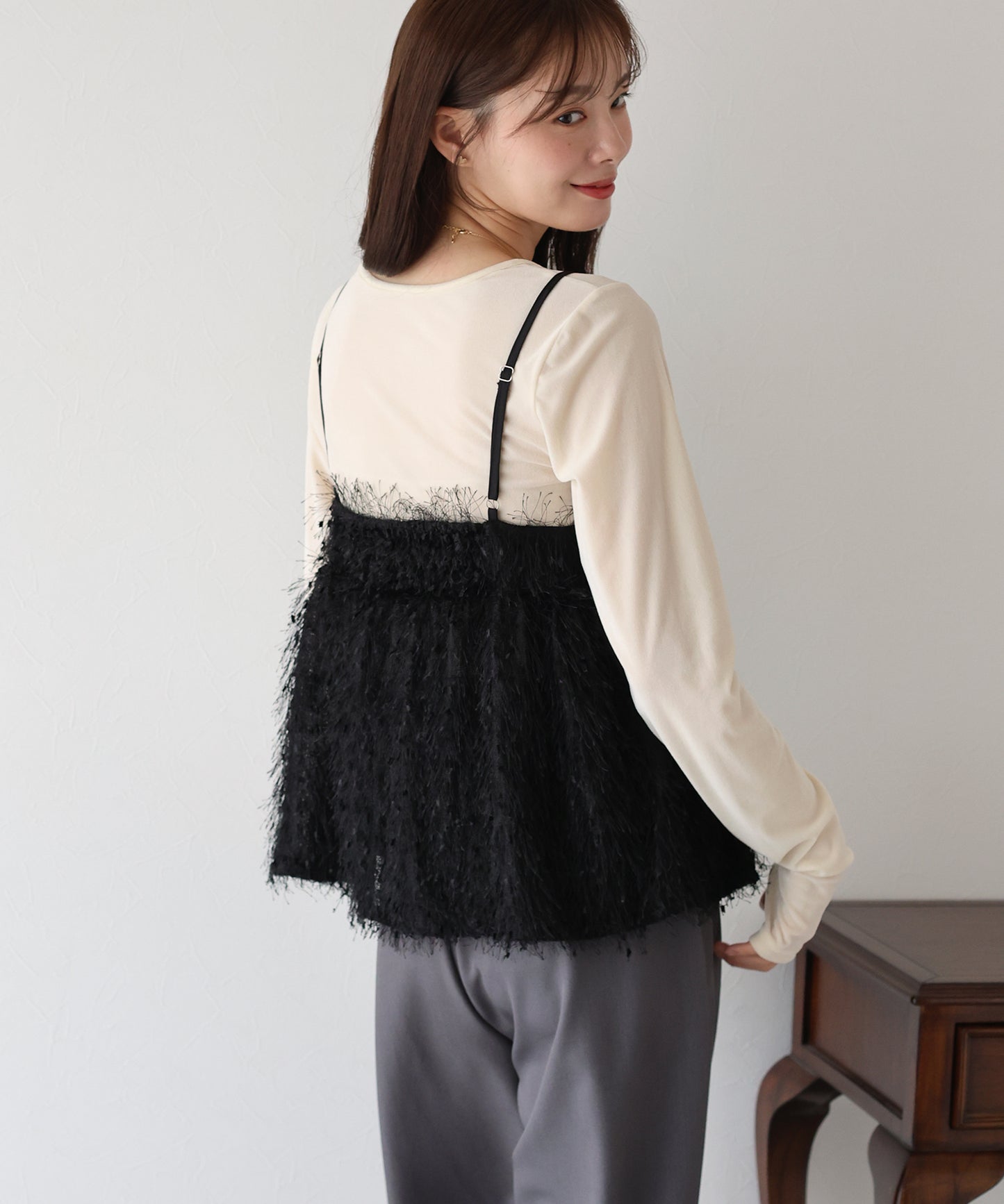 【早割5％OFF】フェザーフリンジビスチェ【ネコポス】
