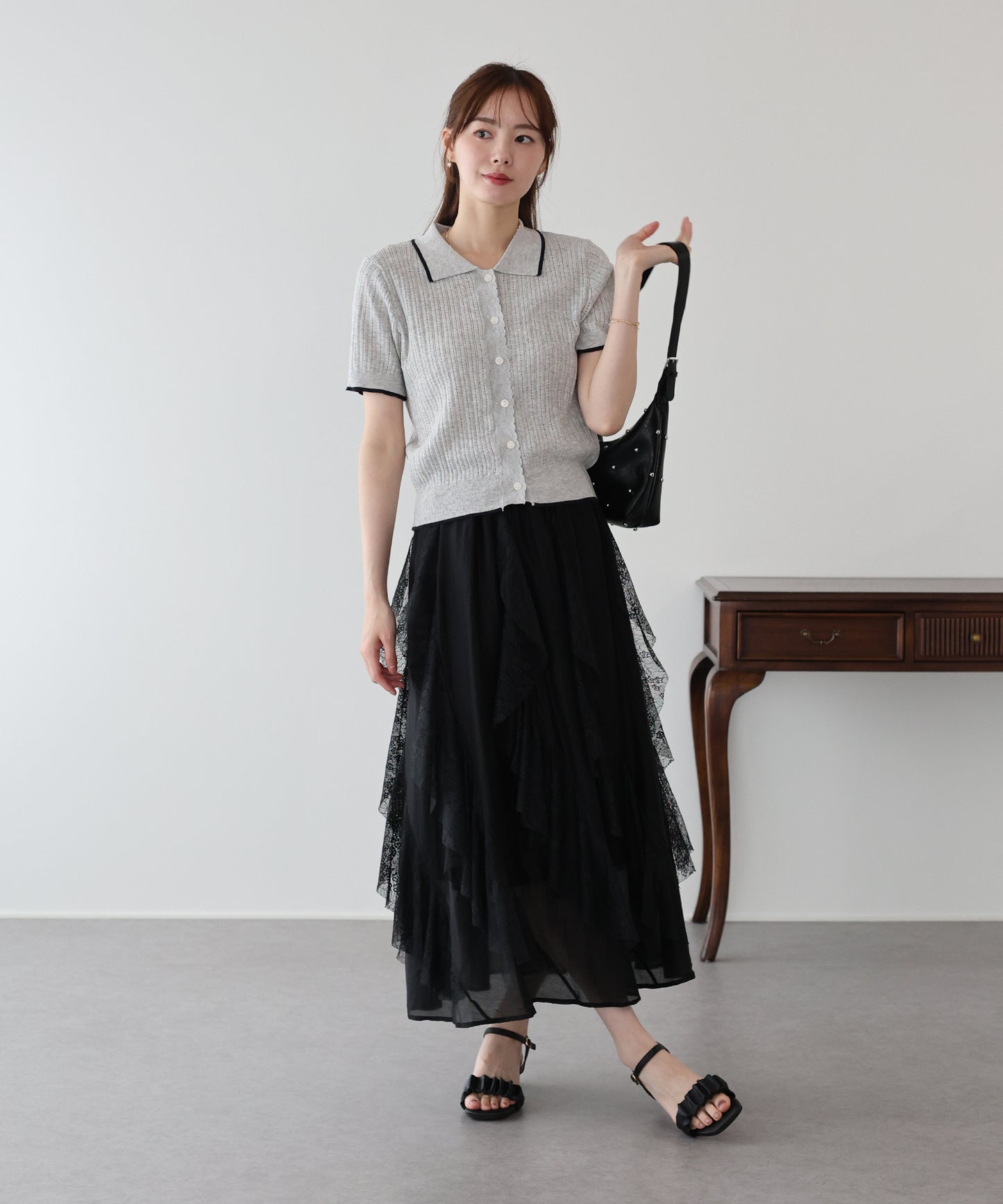 レースラッフルスカート