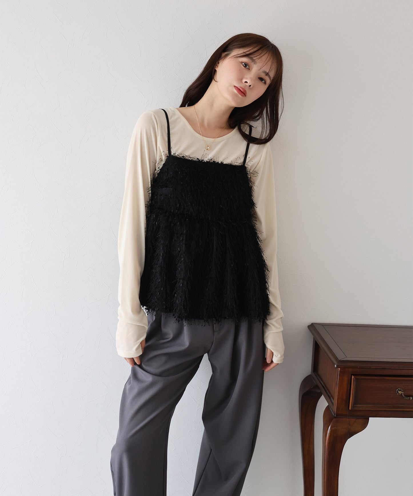 【早割5％OFF】フェザーフリンジビスチェ【ネコポス】