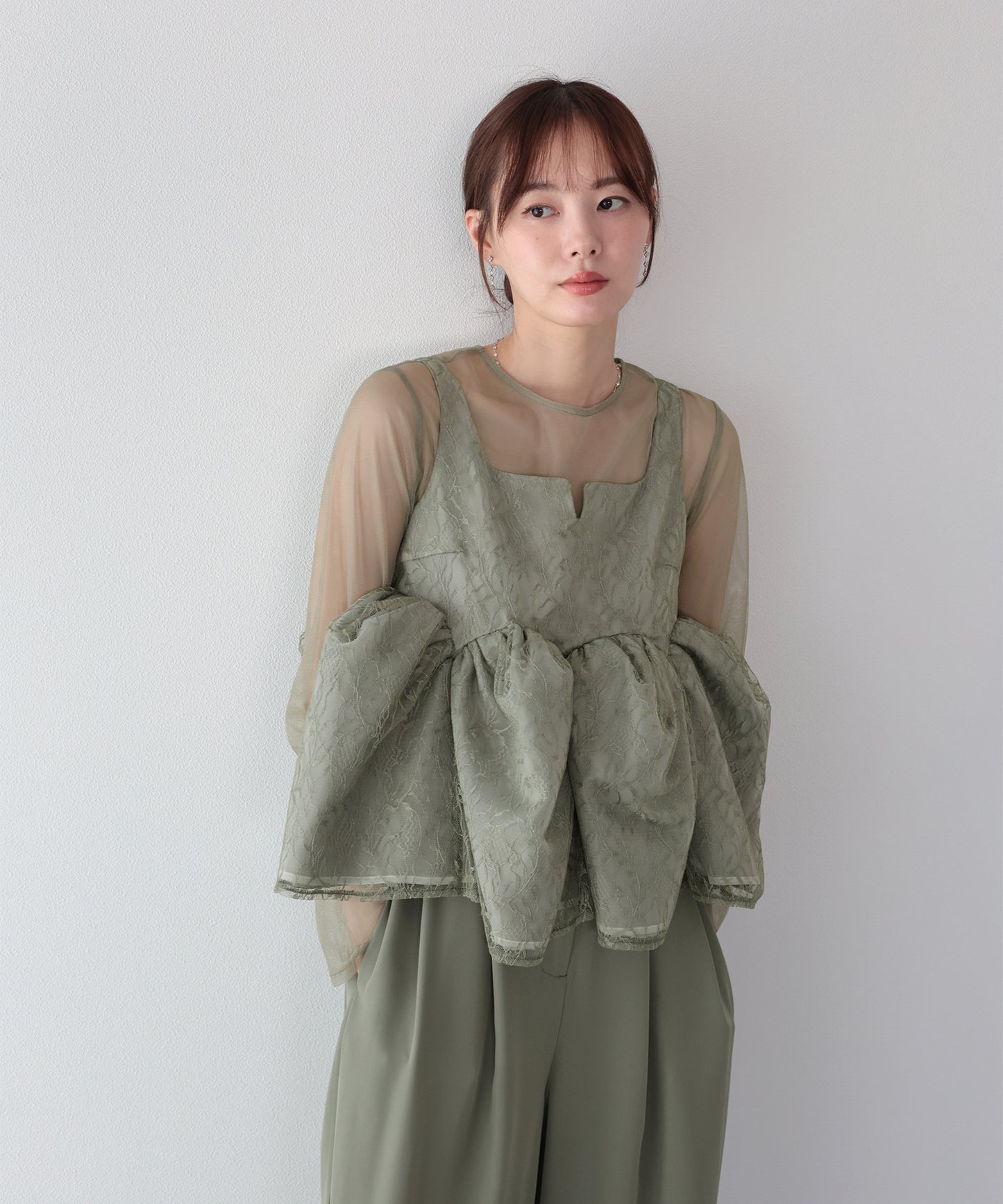 【早割5％OFF】ジャガードペプラムパンツドレス