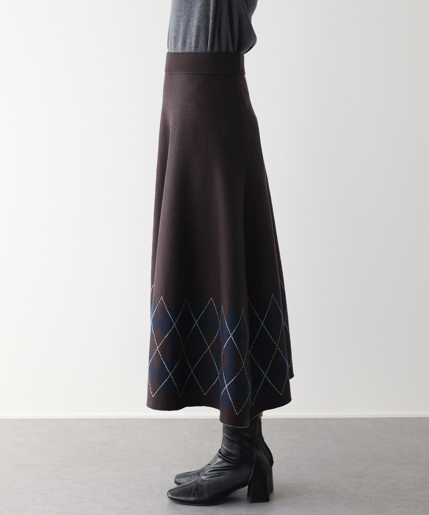 チェック柄ニットスカート