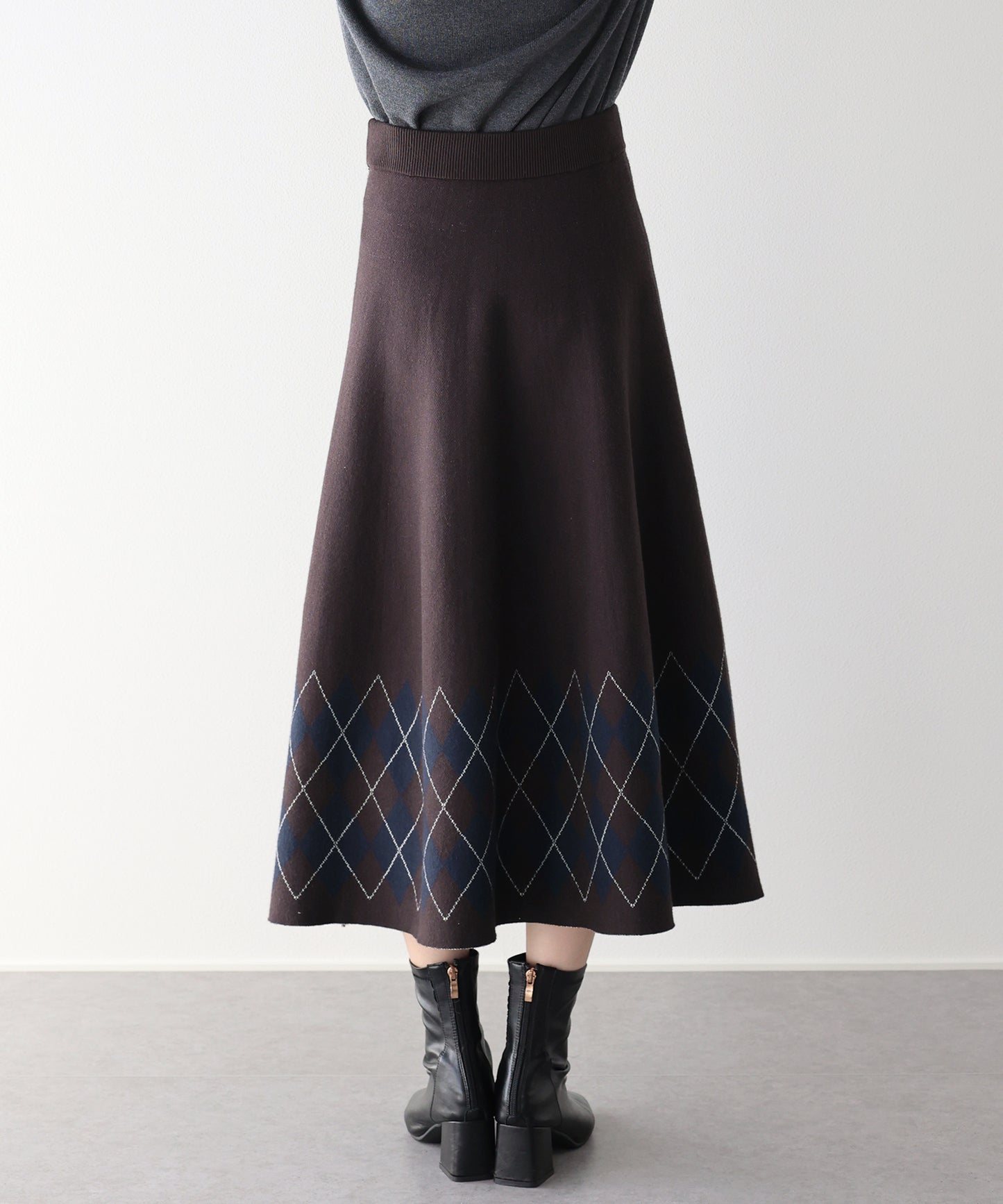 チェック柄ニットスカート