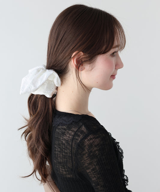 【早割5％OFF】コットンレーススクエアシュシュ【ネコポス】