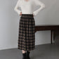 細プリーツチェックスカート