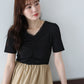 【SALE】フロントシャーリングドッキングワンピース