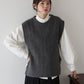 【早割5％OFF】ケーブルオーバーニットベスト