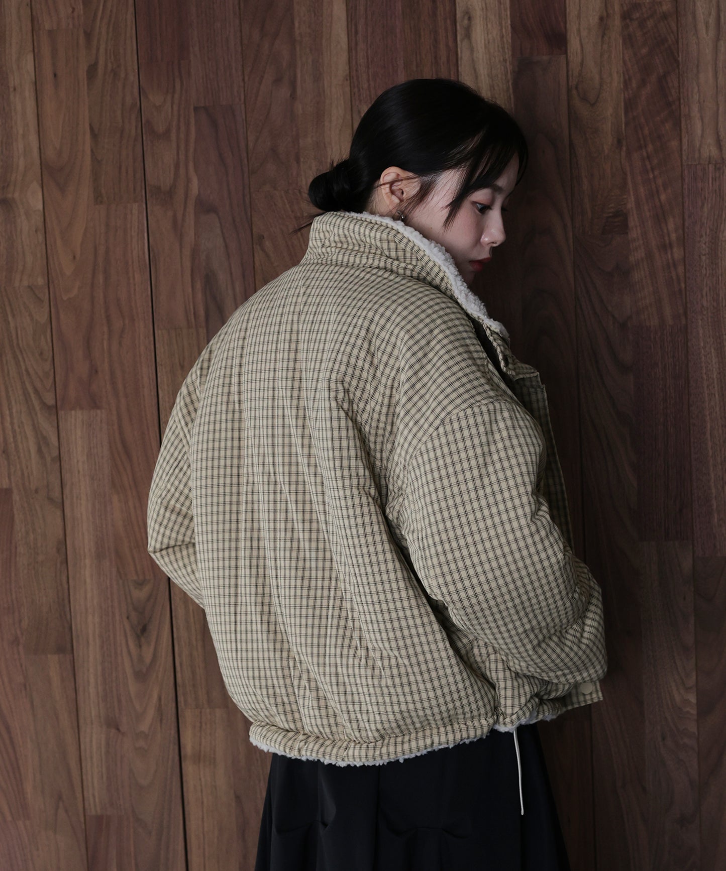 【早割5％OFF】2WAYボアチェックダウンジャケット