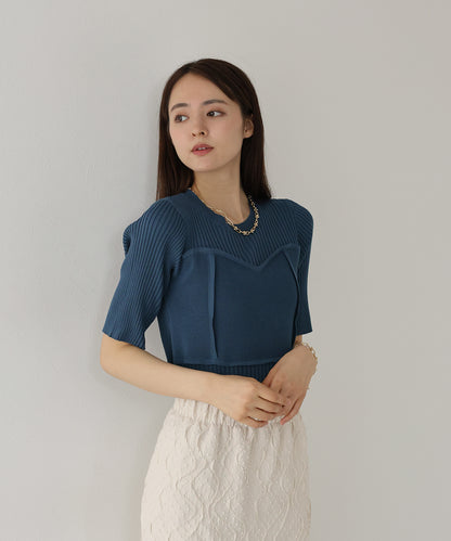 【SALE】ビスチェデザインニット[J by blue]