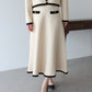 【TIME SALE】金ボタンバイカラーニットスカート