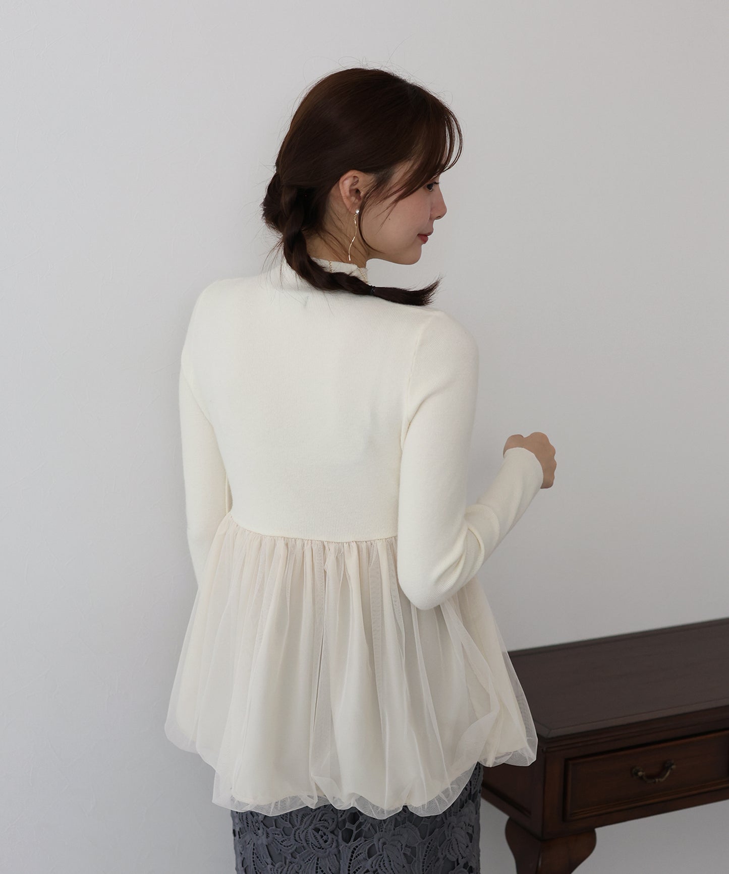 【TIME SALE】バルーンチュールドッキングニット