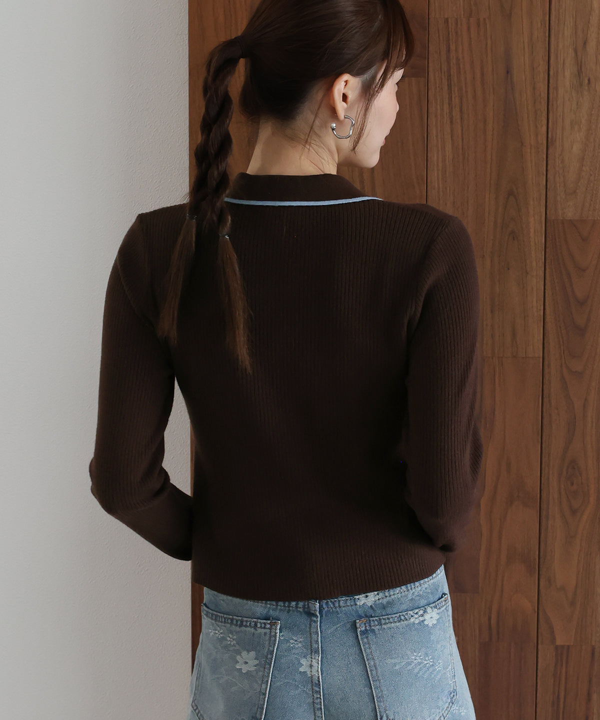 【早割5％OFF】バイカラースキッパーポロニット