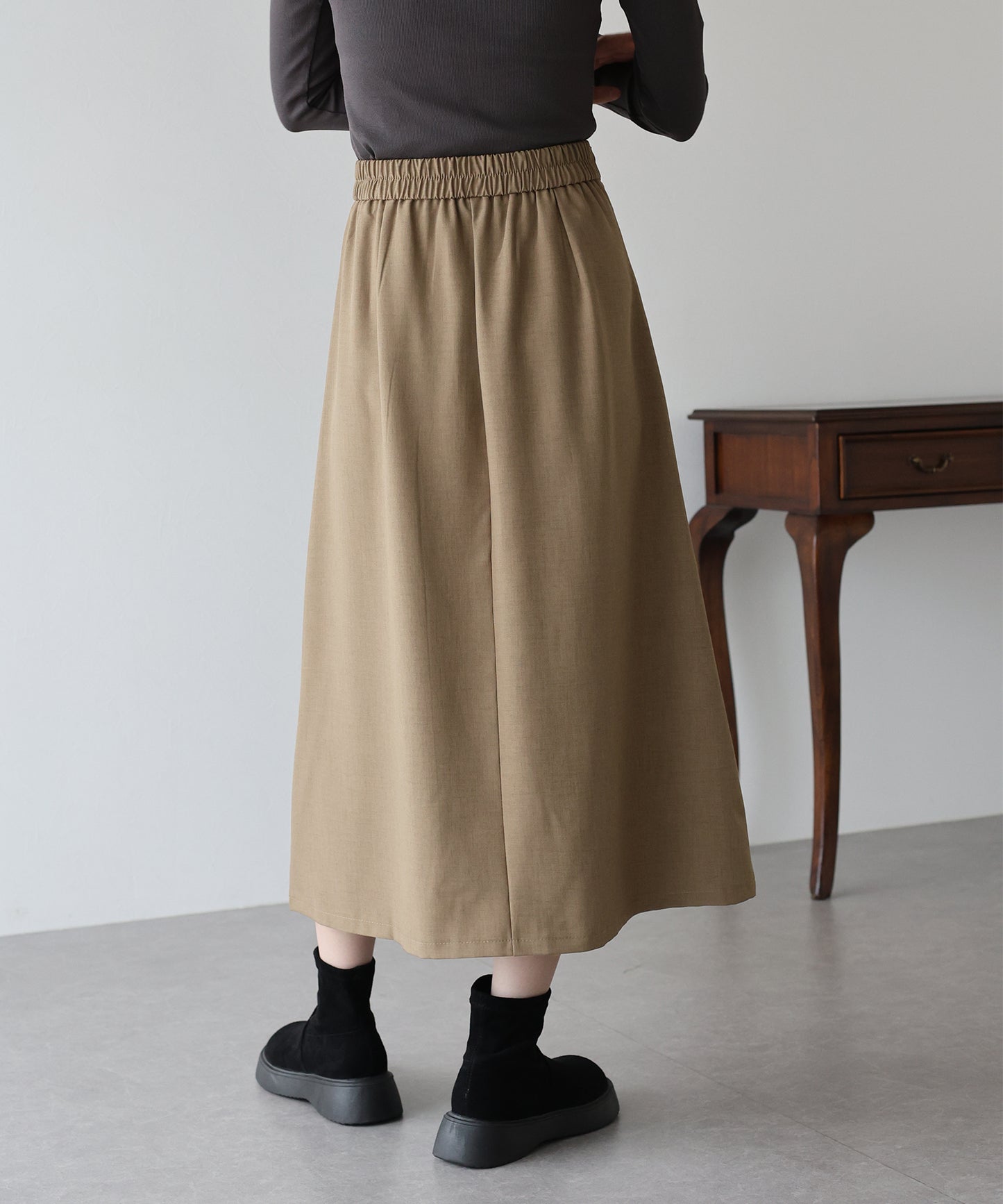 【早割5％OFF】サイドベルトプリーツスカート