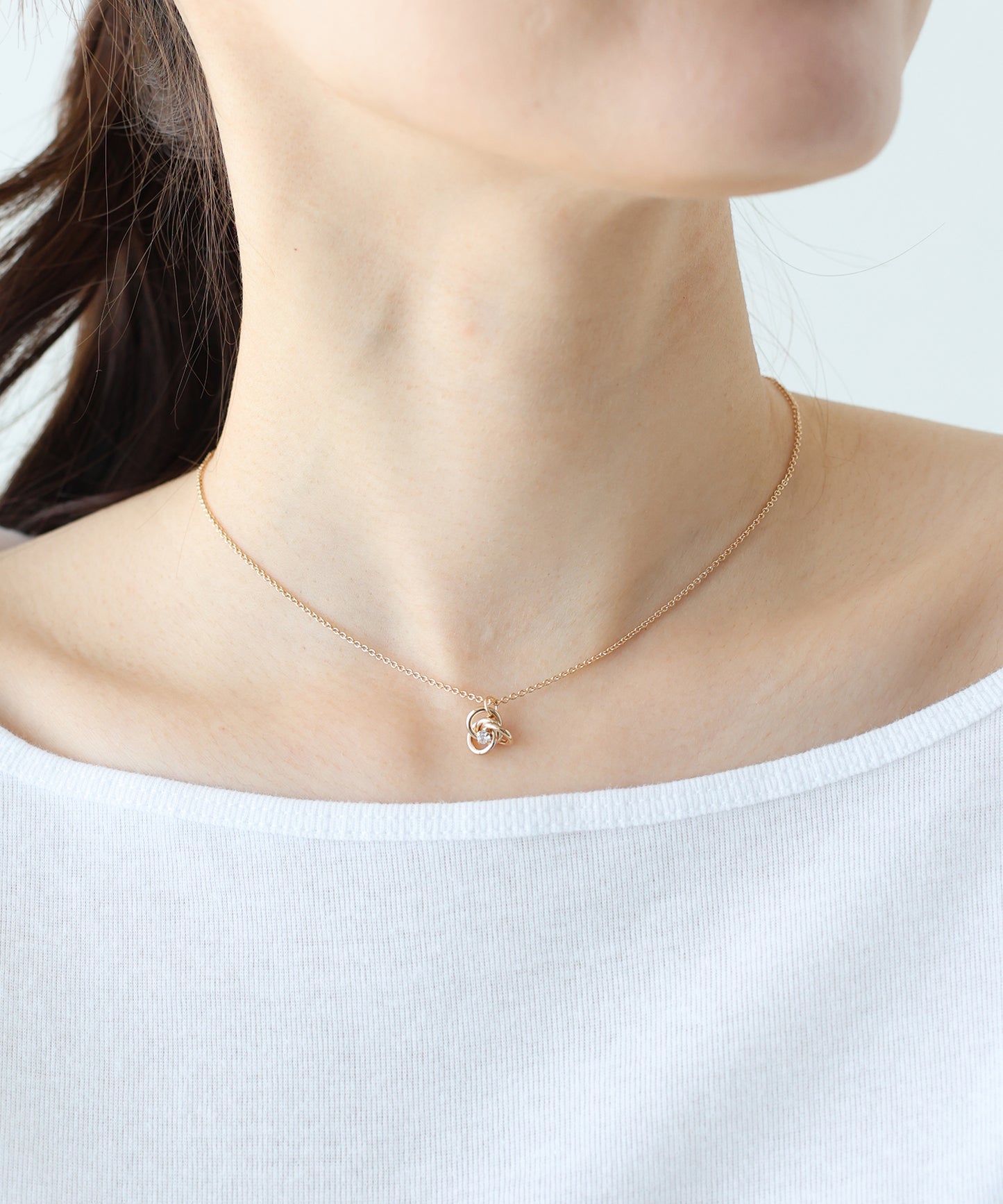 【早割5％OFF】リングビジューネックレス / ニッケルフリー【ネコポス】