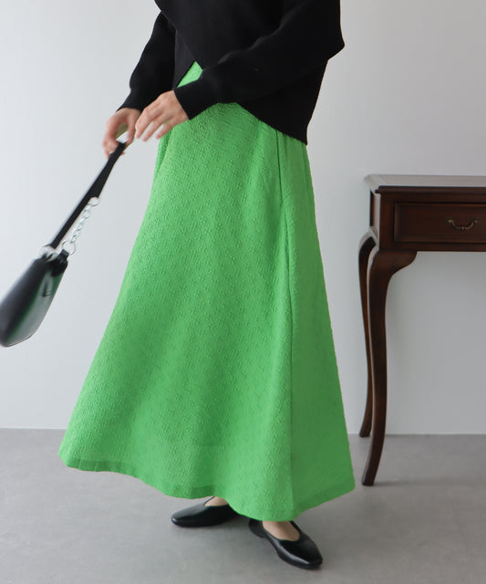 【SALE】ふくれジャガードボリュームフレアスカート