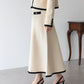 【TIME SALE】金ボタンバイカラーニットスカート
